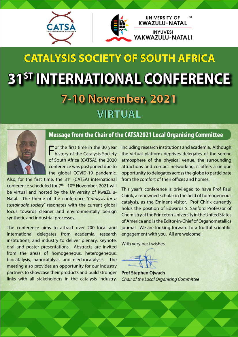 CATSA2021 Virtual Conference Message from the Chairperson LOC